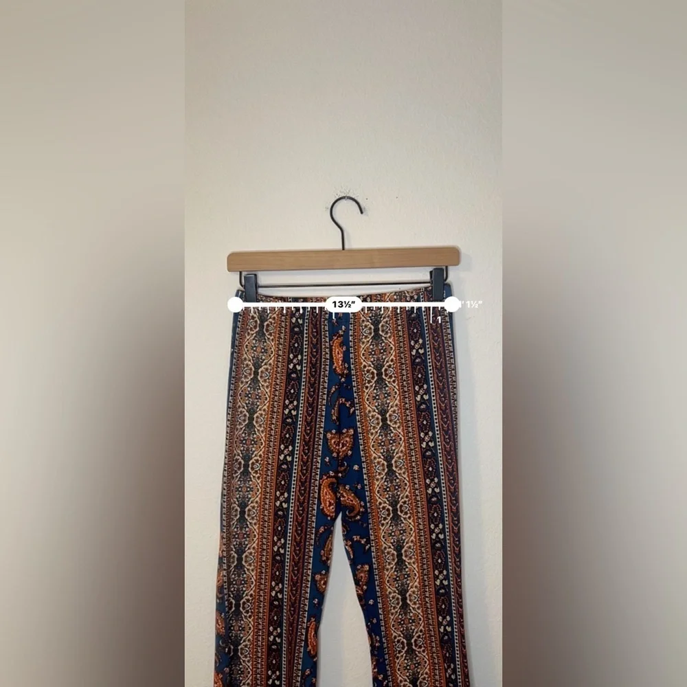 Windsor Printed Flare Pants Blue and Orange Boot Cut - Picture 4 of 6